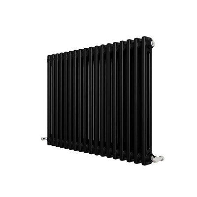 Traditional 2 Column Cast Iron Style Radiator Horizontal Black 600x830mm
