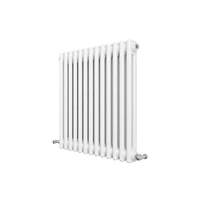 Traditional 2 Column Cast Iron Style Radiator Horizontal White 600x605mm