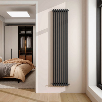 Traditional 2 Column Cast Iron Style Radiator Vertical Anthracite ...