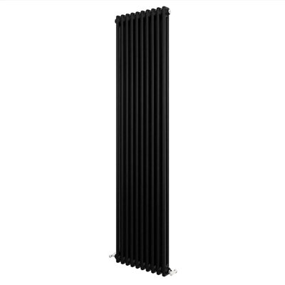 Traditional 2 Column Cast Iron Style Radiator Vertical Black 1800x470mm