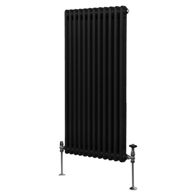 Traditional 2 Column Radiator - 1500 x 562 mm - Black