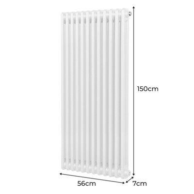 Traditional 2 Column Radiator - 1500 x 562 mm - White
