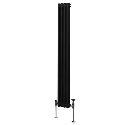 Traditional 2 Column Radiator - 1800 x 202 mm - Black