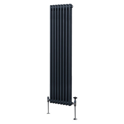 Traditional 2 Column Radiator - 1800 x 382 mm - Anthracite