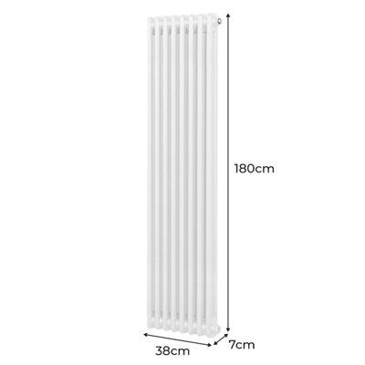 Traditional 2 Column Radiator - 1800 x 382 mm - White