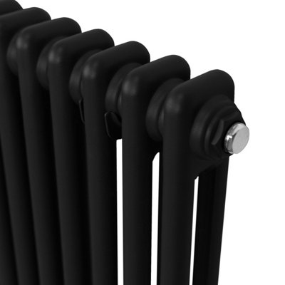 Traditional 2 Column Radiator - 1800 x 472 mm - Black