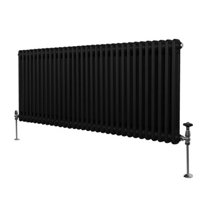 Traditional 2 Column Radiator - 600 x 1462 mm - Black