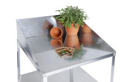 Traditional 2 Tier Greenhouse Workstation Silver