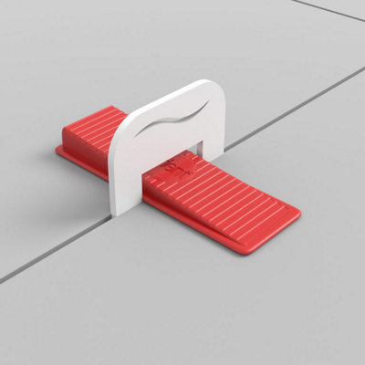 Traditional 2mm 2 Part Levelling System. Includes: 1 Pack of Levelling Clip 2mm (200 pcs) & 1 Pack of Wedge (100 pcs)
