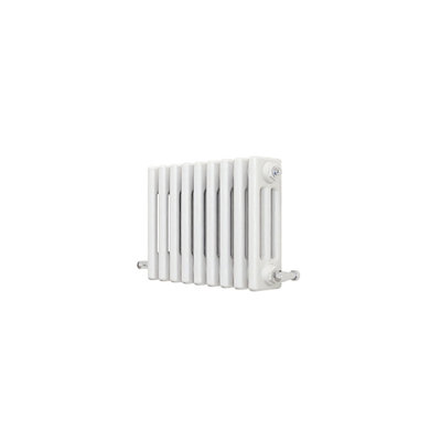 TRADITIONAL 3 COLUMN CAST IRON STYLE RADIATOR HORIZONTAL WHITE 300X425MM