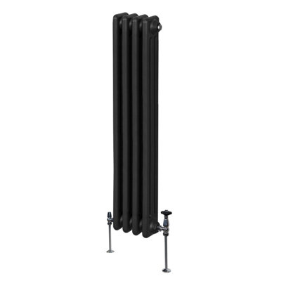 Traditional 3 Column Radiator - 1500 x 202 mm - Black | DIY at B&Q