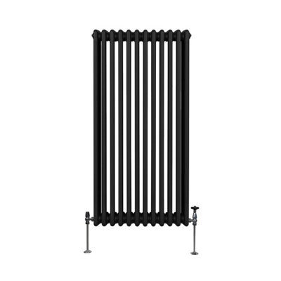 Traditional 3 Column Radiator - 1500 x 562 mm - Black