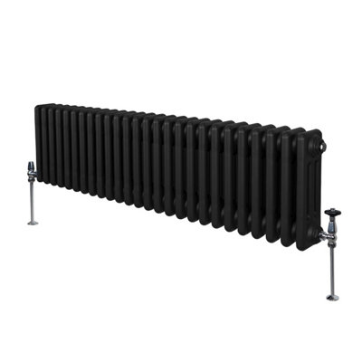 Traditional 3 Column Radiator - 300 x 1192 mm - Black Price Comparisons | Compare The Build