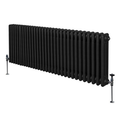 Traditional 3 Column Radiator - 600 x 1462 mm - Black