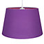 Traditional 30cm Purple Linen Fabric Drum Table/Pendant Shade 60w Maximum