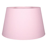 Traditional 30cm Soft Pink Linen Fabric Drum Table/Pendant Shade 60w Maximum