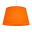 Traditional 30cm Vivid Orange Linen Fabric Drum Table/Pendant Shade 60w Maximum