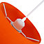 Traditional 30cm Vivid Orange Linen Fabric Drum Table/Pendant Shade 60w Maximum