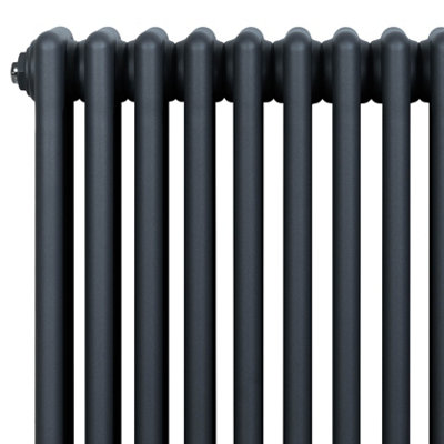 Traditional 4 Column Radiator 1800mm x 200mm & TRV Chrome Valves ...
