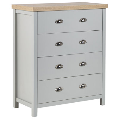 Traditional 4 Drawer Chest Grey CLIO