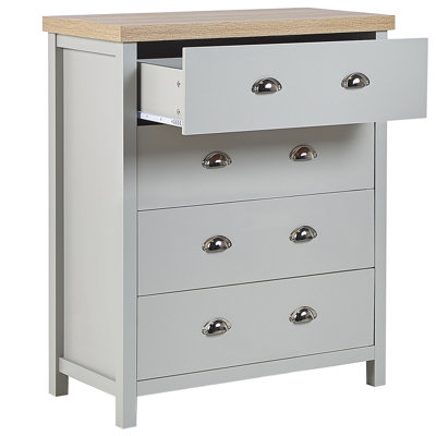 Traditional 4 Drawer Chest Grey CLIO