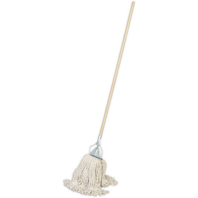Traditional 450g Kentucky Mop - Extra Thick Absorbent Cotton - Wooden Handle