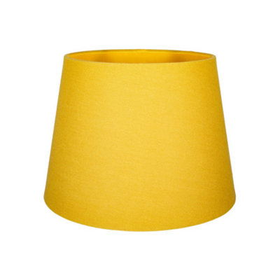 Traditional 6 Inch Light Ochre Mustard Linen Drum Clip-On Lamp Shade 40w Maximum