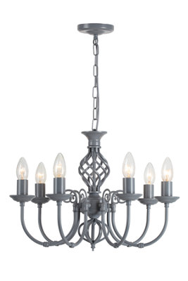 Traditional 7 Way Ceiling Light with a Classic Knot Twist Finished