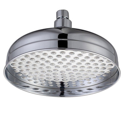 Traditional 8" 200mm Fixed Round Drench Apron Shower Head Rainshower - Chrome
