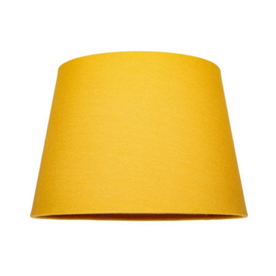 Traditional 8 Inch Ochre Mustard Linen Drum Table/Pendant Lamp Shade 40w Maximum