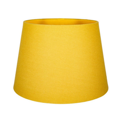 Traditional 8 Inch Ochre Mustard Linen Drum Table/Pendant Lamp Shade 40w Maximum