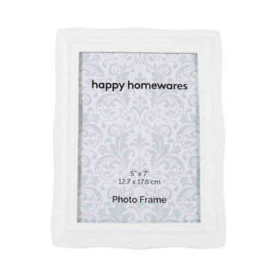 Traditional and Elegant Mat White Resin 5x7 Picture Frame Landscape or Portrait