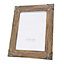 Traditional and Vintage Wood Grain Effect Plastic 5x7 Frame with Metal Corners