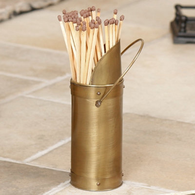 Traditional Antique Brass Heavy Duty Fireplace Coal Bucket with Shovel (Z153)