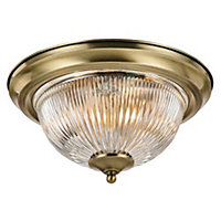 Traditional Antique Brass IP44 Bathroom Ceiling Light Fitting