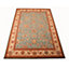 Traditional Aqua Wool Luxurious Bordered Floral Rug For Dining Room Bedroom & Living Room-168cm X 251cm
