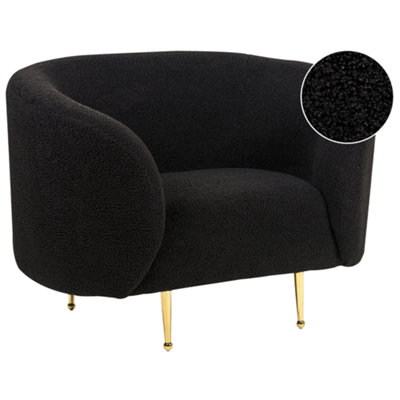 Traditional Armchair Boucle Black LOEN