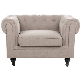 Traditional Armchair Taupe CHESTERFIELD
