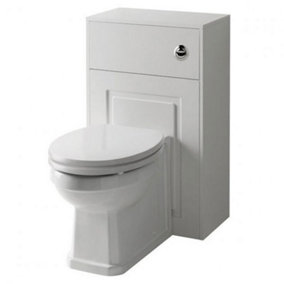 Traditional Bathroom Back to Wall Toilet with Soft Close Seat and WC Unit 500mm Wide - White - (Aberdeen)