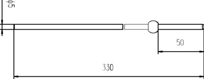 Traditional Bathroom Extended Horizontal Rod, 330mm x 5mm, Chrome
