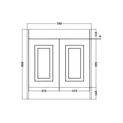 Traditional Bathroom Floor Standing 2 Door Vanity Unit and Ceramic Basin 800mm - White - (Aberdeen) Brassware Not Included