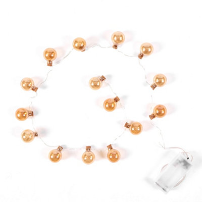 Traditional Battery Powered Christmas Decoration Light LED Glass Blub String Lights 15m