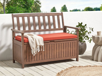 Traditional Bench Wood 120 cm Red SOVANA