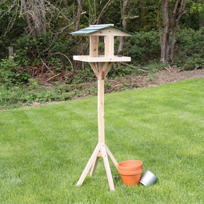 Traditional Bird Feed Table - Wooden Construction - Attracts A Variety Of Wild Birds - Perfect Outdoor Decoration