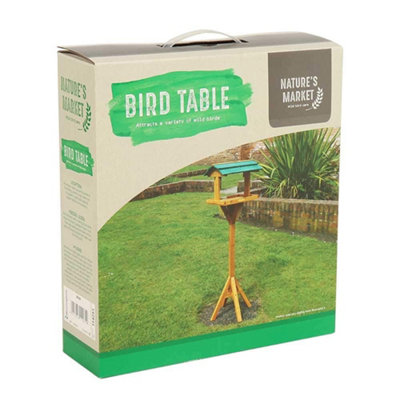 Traditional Bird Feed Table - Wooden Construction - Attracts A Variety Of Wild Birds - Perfect Outdoor Decoration - 3