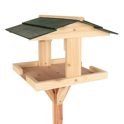 Traditional Bird Feed Table - Wooden Construction - Attracts A Variety Of Wild Birds - Perfect Outdoor Decoration - 4