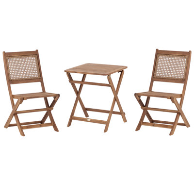 Traditional Bistro Set Light Wood PARAGGI