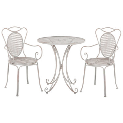 Traditional Bistro Set Metal Grey CILENTO