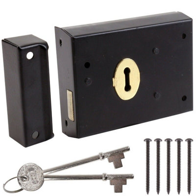 Traditional Black Finish Double Handed Dead Lock 100mm