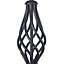 Traditional Black Table Lamp Base with Twist Metal Stem Design and Inline Switch